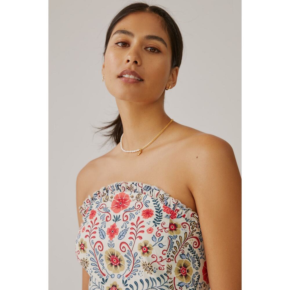 Anthropologie Floral Strapless Mini Dress - Multicolor - Picture 3 of 8